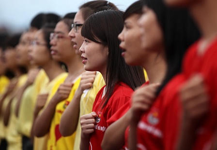 12.000 đoàn viên, thanh niên hát Quốc ca dưới cờ Tổ quốc